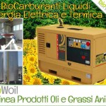 Prodotti BioWATT alimentati a Biocarburanti liquidi: oli vegetali e grassi animali