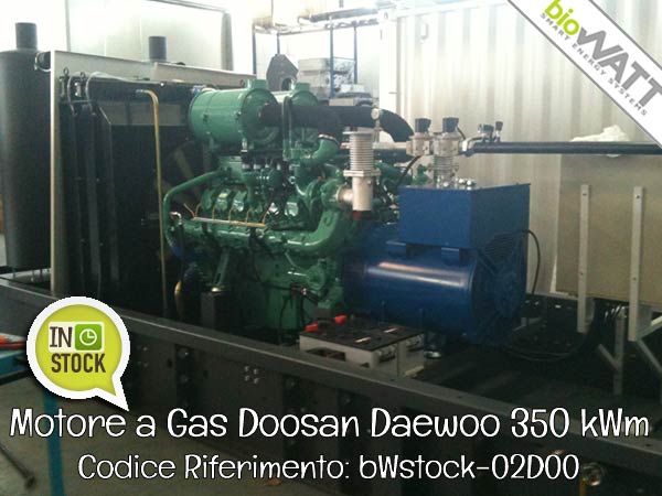 Pronta Consegna: Motore a Gas Doosan Daewoo 350 kWm | Rif. bWstock-02DOO