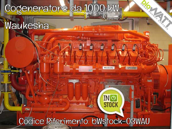Pronta Consegna: Cogeneratore da 1000 kW Waukesha | Rif. bWstock-03WAU