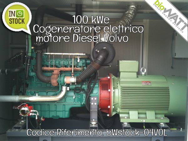 Pronta Consegna: Cogeneratore 100 kWe Diesel Volvo | Rif. bWstock-04VOL
